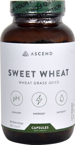 Brightcore Nutrition Ascend Sweet Wheat Organic Wheat Grass Juice -- 180 Capsules