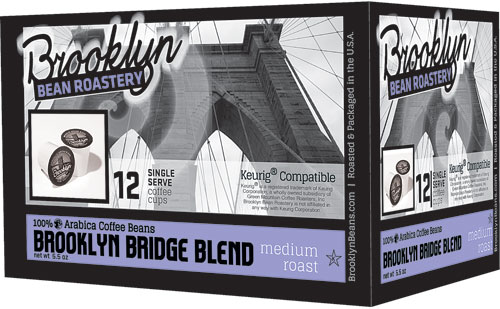 Brooklyn Bean Roastery Medium Roast Coffee Brooklyn Bridge Blend -- 12 K-Cups