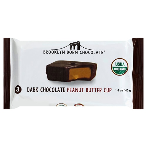 Brooklyn Born Chocolate Organic Dark Chocolate Peanut Butter Cups -- 1.4 oz Each / Pack of 12