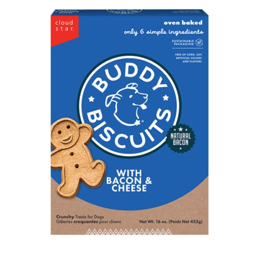 Buddy Biscuits Original Dog Treats Bacon and Cheese