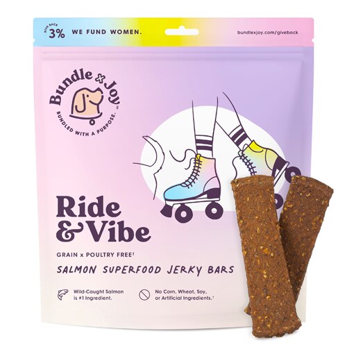 Bundle x Joy Ride & Vibe Salmon Superfood Dog Treats Jerky Bars -- 5 oz