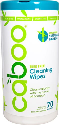Caboo Bamboo Tea Tree Cleaning Wipes Apple Scent -- 70 Wet Wipes