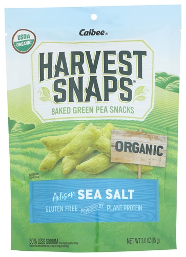 Calbee Gluten Free Organic Harvest Snaps Baked Green Pea Snacks Sea Salt --  3 oz - Vitacost