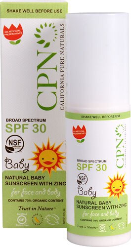 California Pure Naturals Natural Baby Sunscreen with Zinc SPF 30 -- 1.6 fl oz