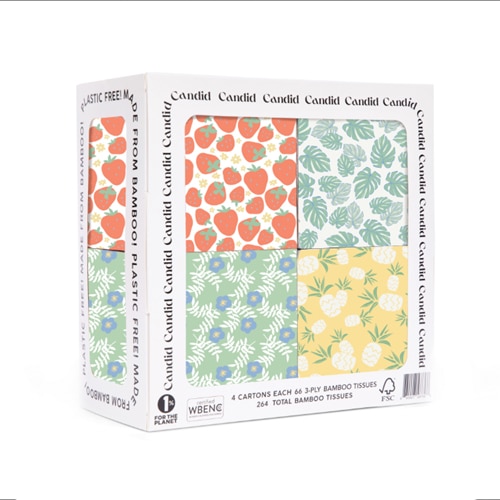 Candid Facial Tissue 3-Ply Bamboo 66 Sheet Square Box
