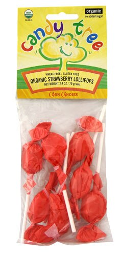 Candy Tree Organic Lollipops Strawberry -- 2.4 oz