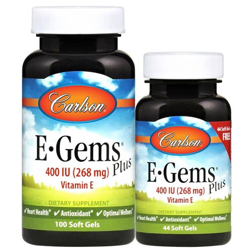 Carlson E-Gems® Natural Vitamin E Plus BOGO -- 400 IU - 100 Softgels plus 44 Softgels Free