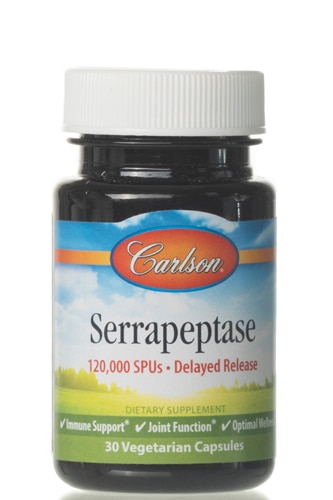 Carlson Serrapeptase -- 120000 SPUs - 30 Vegetarian Capsules