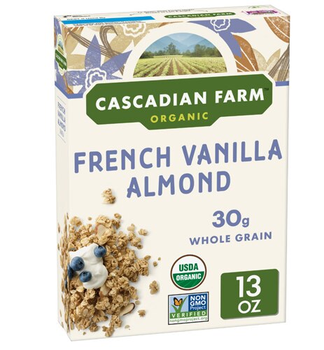 Cascadian Farms Organic Granola Cereal French Vanilla Almond -- 13 oz