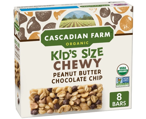 Cascadian Farms Organic Kid-Sized Chewy Granola Bars Peanut Butter Chocolate Chip -- 8 Bars