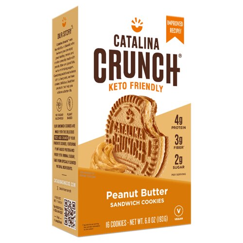 Catalina Crunch Keto Sandwich Cookies Peanut Butter -- 6.8 oz