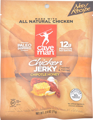 Caveman Foods Chicken Jerky Paleo Gluten Free Chipotle Honey -- 2.5 oz