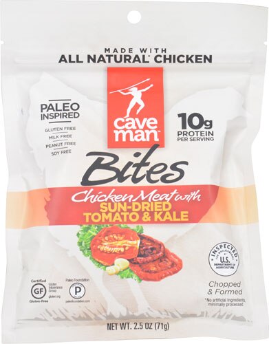 Caveman Foods Chicken Meat Bites Paleo Gluten Free Sundried Tomato &amp; Kale -- 2.5 oz