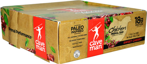 Caveman Foods Paleo Inspired Chicken Primal Bar Sweet Cherry -- 12 Bars
