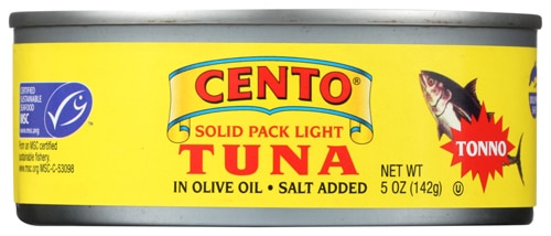 Cento MSC Certified Solid Packed Light Can Tuna in Olive Oil