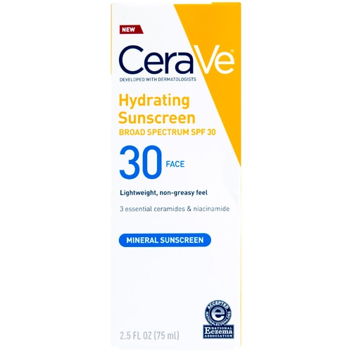 CeraVe Hydrating Mineral Sunscreen Lotion for Face SPF 30