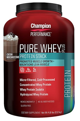 Champion Nutrition Pure Whey® Plus Cocoa Mochaccino -- 4.8 lbs