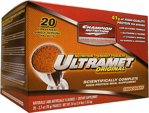 Champion Nutrition Ultramet Original Chocolate -- 20 Packets