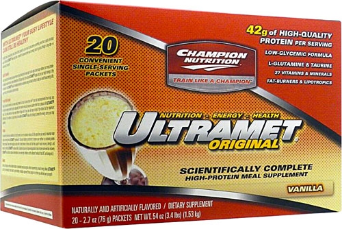 Champion Nutrition Ultramet Original Vanilla -- 20 Packets