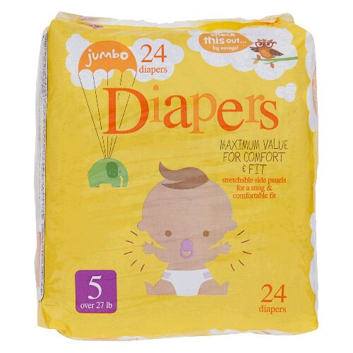 Check This Out Jumbo Diapers—Size 5 - over 27 lb -- 24 Diapers