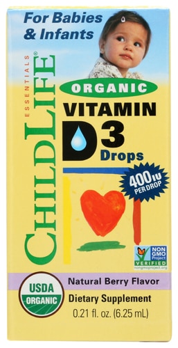 Childlife Essentials Organic Vitamin D3 Drops Berry -- 400 IU - 0.388 fl oz
