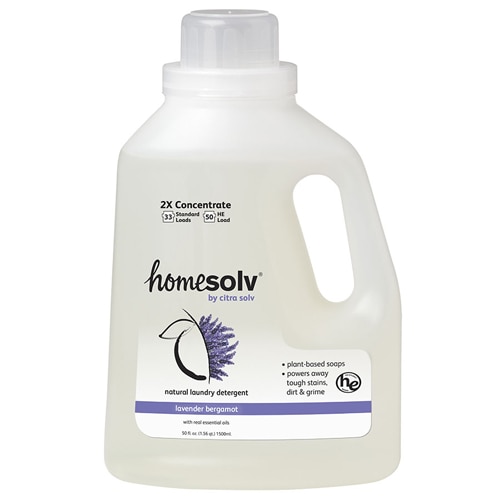 Homesolv Laundry Detergent, Natural, 2X Concentrate, Lavender Bergamot - 50 fl oz