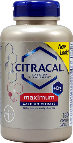 Citracal Maximum Calcium Citrate Calcium Supplement + D3 -- 180 Caplets