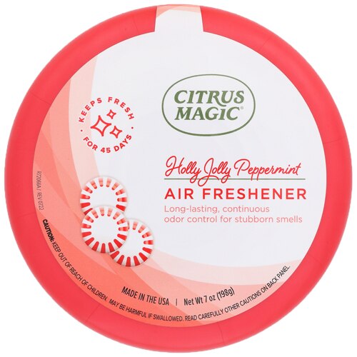 Citrus Magic Holiday Odor Absorbing Solid Air Freshener - Holly Jolly Peppermint -- 7 oz