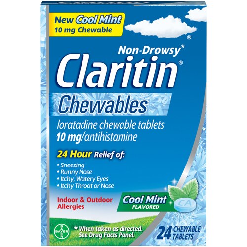 Claritin Chewable Tablets Non-Drowsy Cool Mint -- 10 mg - 24 Chewable Tablets