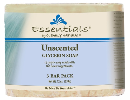 Clearly Natural Glycerin Bar Soap Unscented 4 Ounce (Pack of 6)