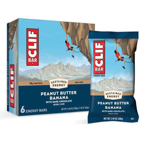 Clif Bar Energy Bars Peanut Butter Banana with Dark Chocolate -- 6 Bars
