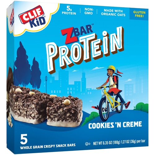 Clif Bar Gluten Free Kid ZBar Protein Bars Cookies 'N Creme