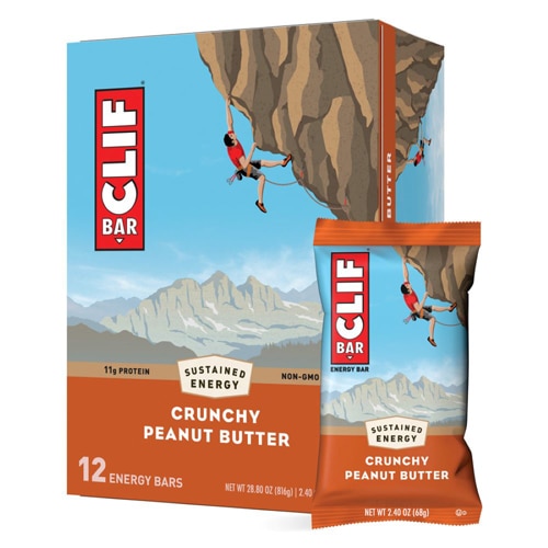 Clif Bar Non-GMO Energy Bars Crunchy Peanut Butter -- 12 Bars