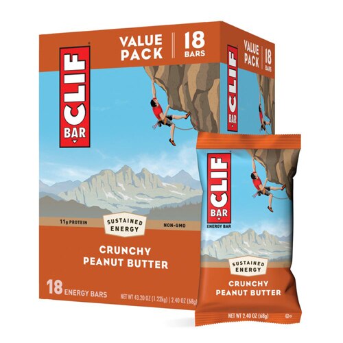 Clif Bar Non-GMO Energy Bars Crunchy Peanut Butter -- 18 Bars