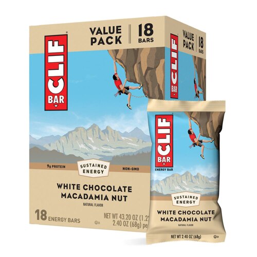 Clif Bar Non-GMO Energy Bars White Chocolate Macadamia Nut -- 18 Bars