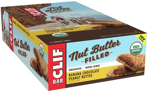 Clif Organic Nut Butter Filled Energy Bars Banana Chocolate Peanut Butter -- 12 Bars
