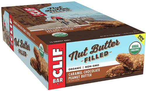 Clif Organic Nut Butter Filled Energy Bars Caramel Chocolate Peanut Butter -- 12 Bars