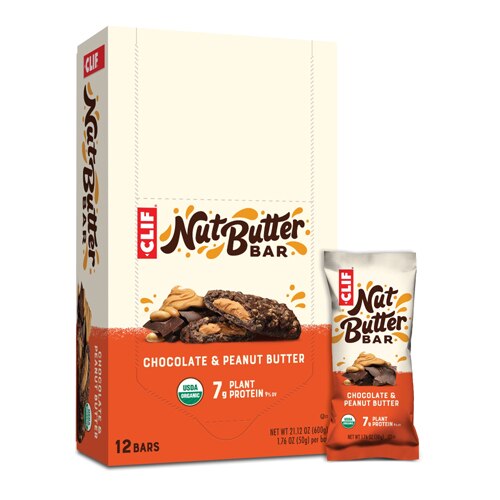 Clif Organic Nut Butter Filled Energy Bars Chocolate Peanut Butter -- 12 Bars