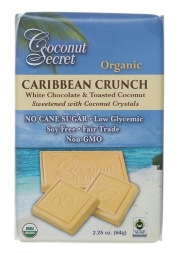 Coconut Secret Organic Caribbean Crunch White Chocolate &amp; Toasted Coconut -- 2.25 oz