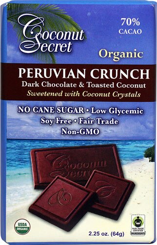 Coconut Secret Organic Peruvian Crunch Dark Chocolate &amp; Toasted Coconut -- 2.25 oz