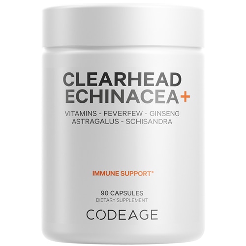 Codeage Clearhead Echinacea Supplement + Vitamin C D Zinc Selenium Probiotics - Immune Support -- 90 Capsules