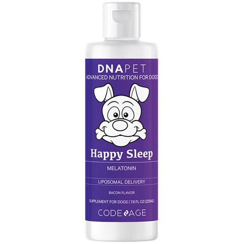 Codeage DNA PET Happy Sleep Calming Aid Melatonin Supplement Liquid for Dogs Bacon -- 7.6 fl oz