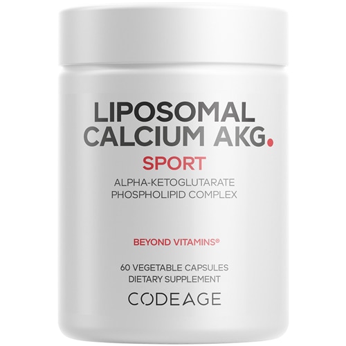 Codeage Liposomal Calcium AKG Pure Alpha Ketoglutarate Supplement Phospholipids