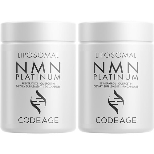 Codeage Liposomal NMN + Resveratrol & Quercetin - Nicotinamide Mononucleotide -- 500 mg - 90 Capsules Each / Pack of 2