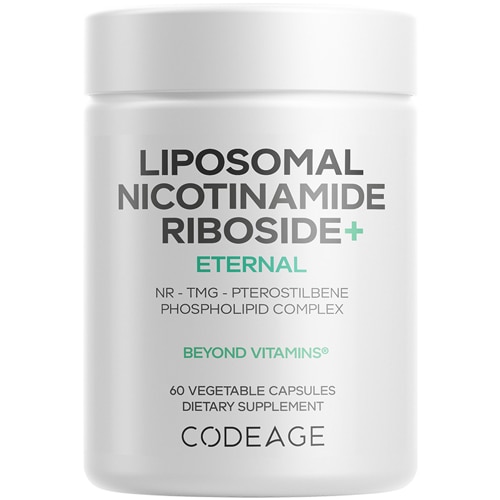 Codeage Liposomal Nicotinamide Riboside Supplement 500 mg NR+ Betaine Anhydrous Pterostilbene