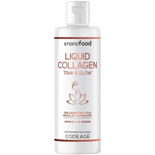 Codeage Liquid Collagen Peptides Supplement-Beauty Trim & Glow-CLA-Hyaluronic Acid-Vitamin E Chocolate