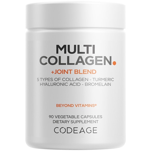 Codeage Multi Collagen Peptides + Joint Health Blend Supplement Astaxanthin Turmeric -- 90 Capsules