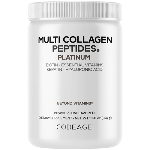 Codeage Multi Collagen Peptides Powder-Biotin 10000 mcg-Keratin-Hyaluronic Acid-Vitamin C - Hydrolyzed Collagen Protein