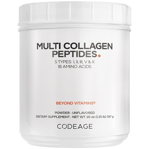 Codeage Multi Collagen Peptides Powder - Grass-Fed Hydrolyzed Collagen Protein Unflavored