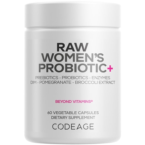 Codeage Raw Women's Probiotic Supplement - Raw Fruits Vegetables Prebiotics - Digestive Enzymes